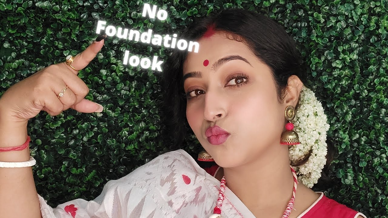 QUICK ASHTAMI MORNING LOOK || DAY MAKEUP || NO FOUNDATION MAKEUP LOOK ||DURGA PUJA 2021