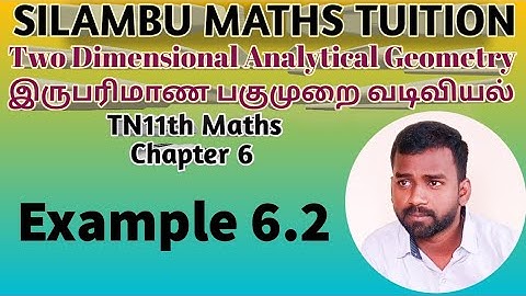 TN11th maths|Example 6.2|Chapter 6|Two dimensional Analytical Geometry in tamil