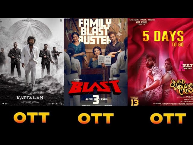 ⁣Upcoming Movies Ott Release Date Tamil | Blast | Kattalan | Sweety Naughty Crazy | Parimala and Co.