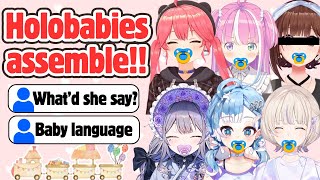 Holobabies Speak Baby Language That Nobody Can Understand[Hololive/EngSub/JpSub]