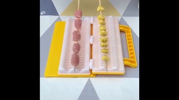 Double Row BBQ Meat Skewer Machine Meat String Device Portable BBQ Kebab Make