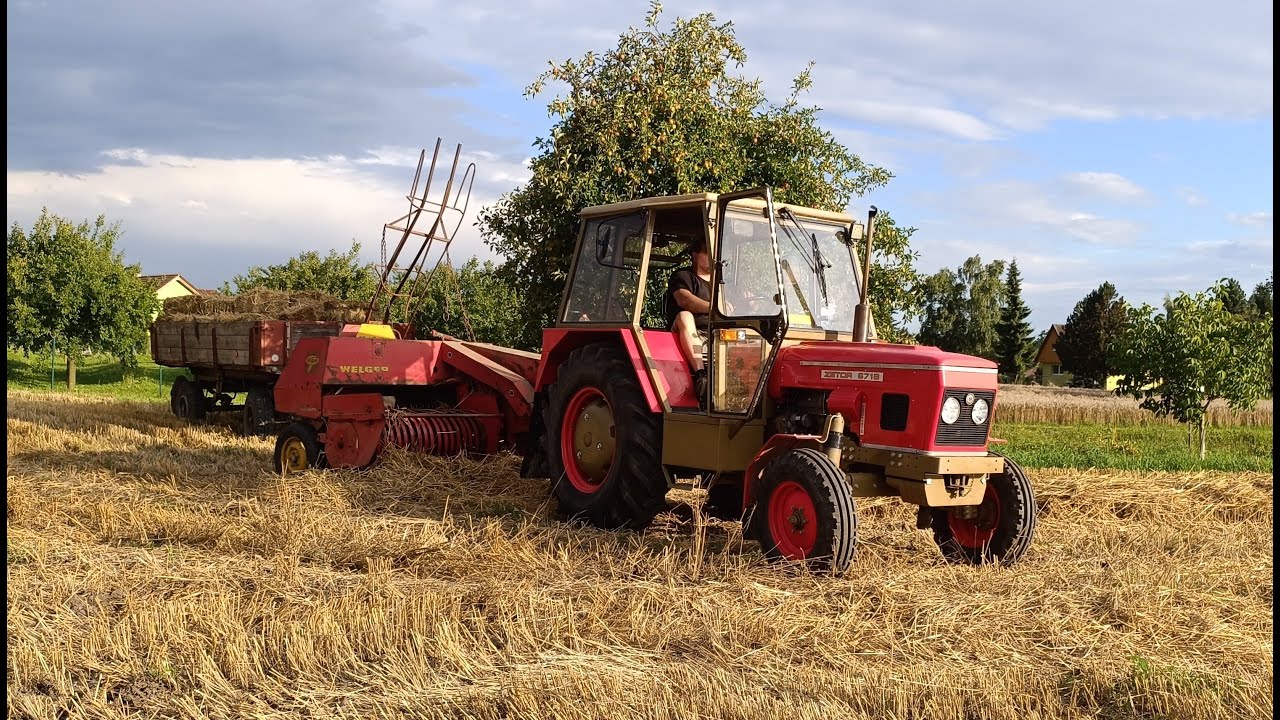 Lisování slámy 2025 / Zetor 6718, Unibal, Welger Ap 41