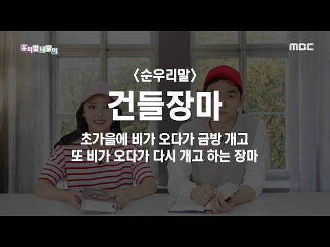 [우리말 나들이] 순우리말 - 건들장마, MBC 200916 방송