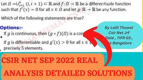 Real Analysis CSIR NET SEP 2022 QId 367 detailed solution