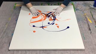 Intuitive abstract acrylic painting with hands | colour gradient painting | letting colour flow ASMR