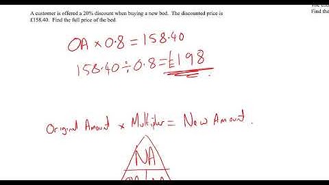 Reverse Percentages (Finding the Original Amount)