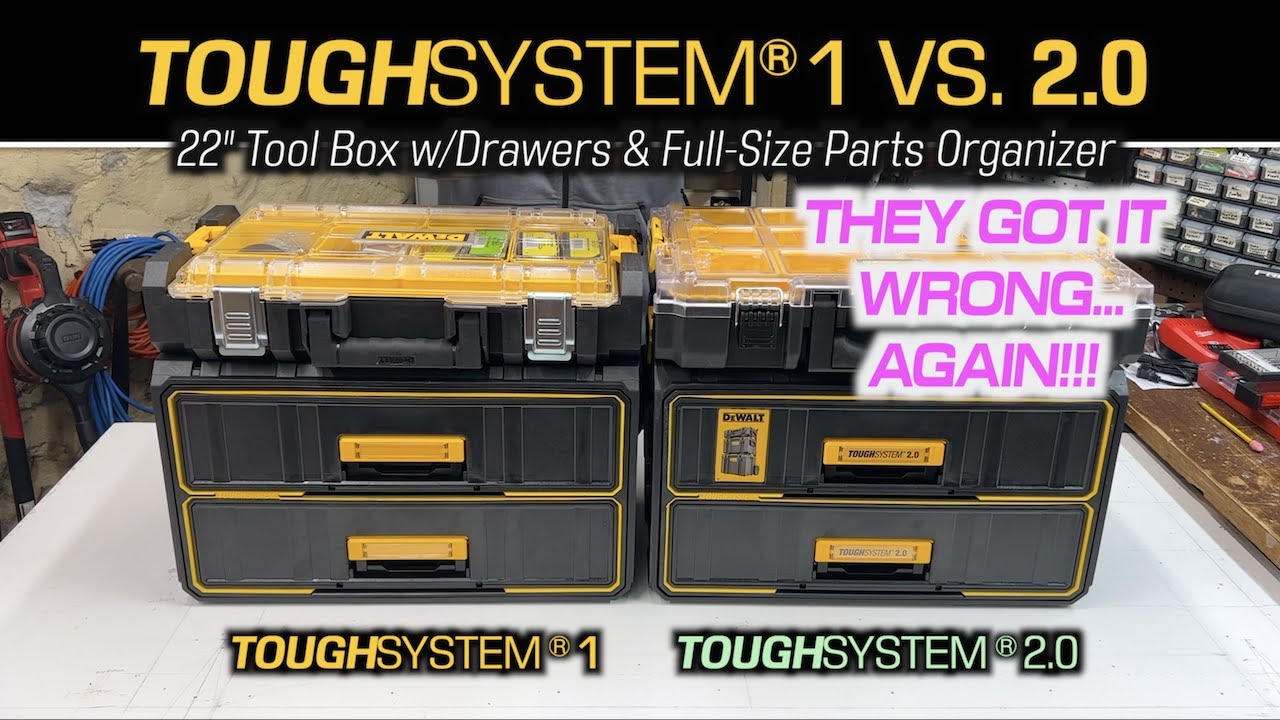 DeWalt ToughSystem 1 vs 2.0 - Toolbox with Drawers and Parts Organizer