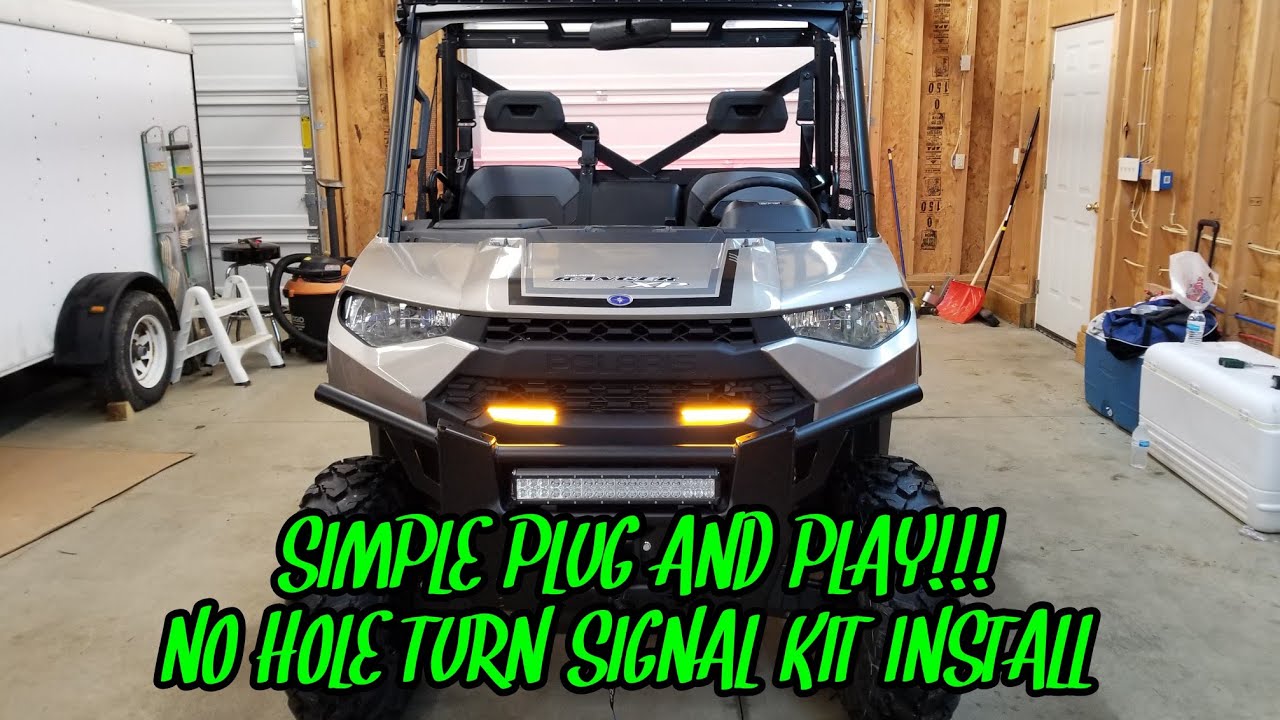 Plug and Play For Easy Installation! SuperATV Deluxe Turn Signal Kit for Polaris Ranger Full Size XP 900 / Crew With Dash-Mounted Turn Signal Rocker Switch 2013+ 
