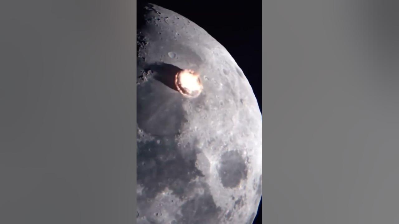 Asteroid Hitting The Moon🌒💥lunarsurface _ telescope _ moon  _ asteroid _ nasa _ space _ shorts