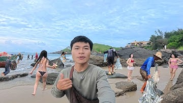 Cực Nóng - Bãi Tắm Nghinh Phong - Các Chú Chài Cá May Mắn Zô Mánh Kéo Thuyền Cá