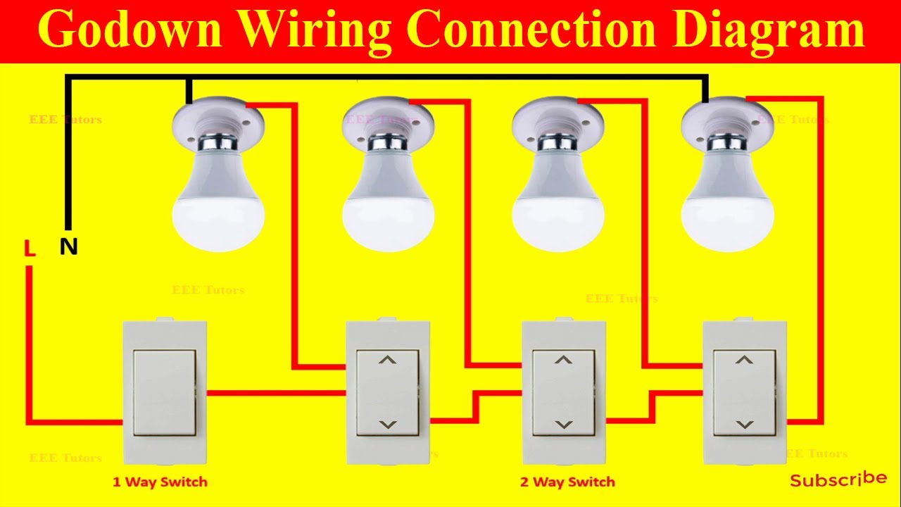 Godown Wiring Connection Diagram | 2 Way Switch Wiring Connection | Electrical Technical Dost | BEEE