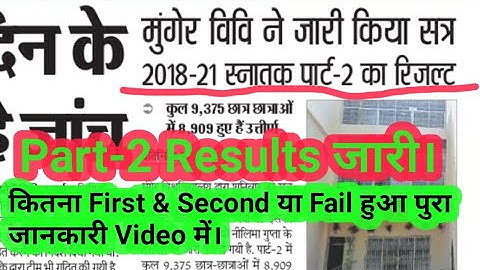 Part-2 Result जारी जल्दी देखें। Munger University part2 result। इंतजार खत्म। 2018-21।BA part2 result