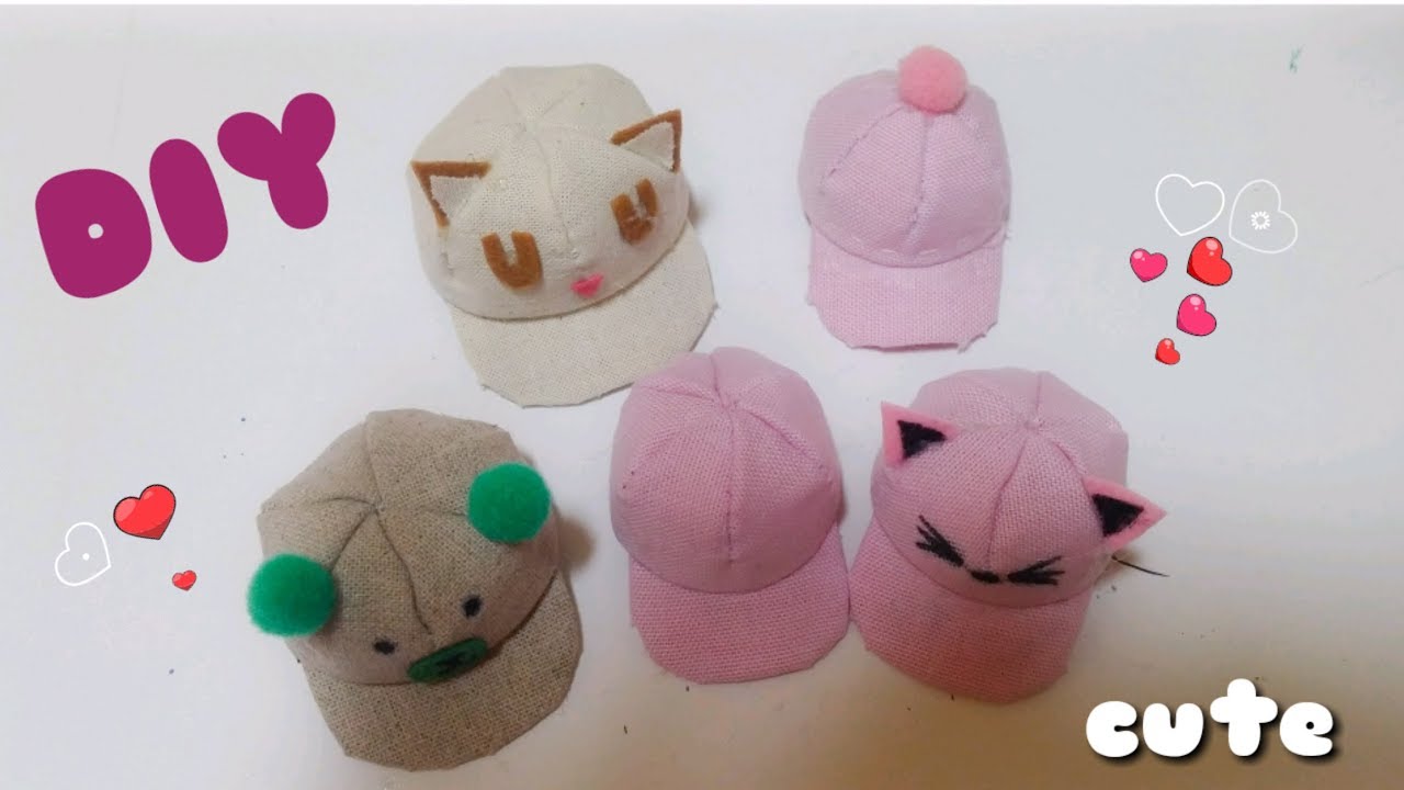 DIY doll Baseball cap / 인형 모자 만들기 (귀여운 야구모자) / How to make doll hat