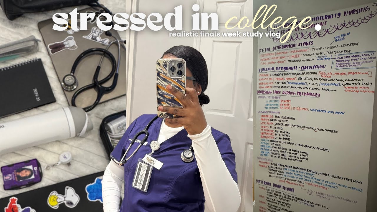 nursing school is hard | realistic college finals week study vlog ...