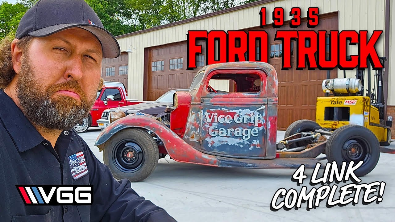 Completing the 4-Link Bagged Suspension On My 1935 Ford Truck Budget Build!