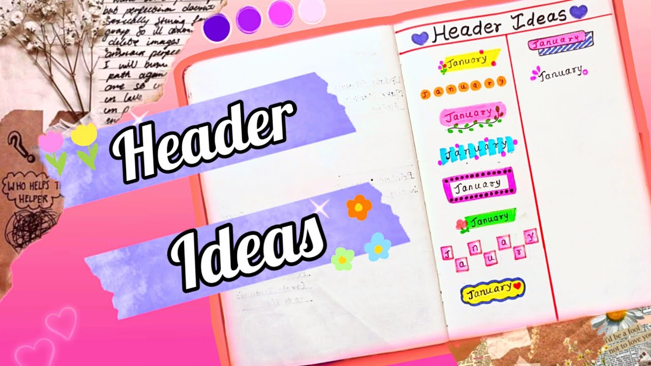 10 Cool Header Ideas / Bullet Journal Headers / Easy Header Ideas
