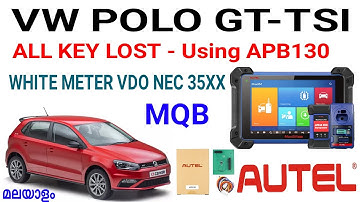 VW WHITE METER MQB ALL KEY LOST - HOW TO READ CS CODE AND PIN BY USING AUTEL APB130- Malayalam #mqb