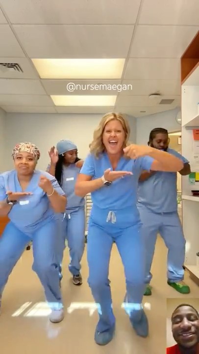 Nurses dancing to Chris Brown Dance Challenge Moves