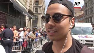 Turnout for the Kanye West pop-up store in New York