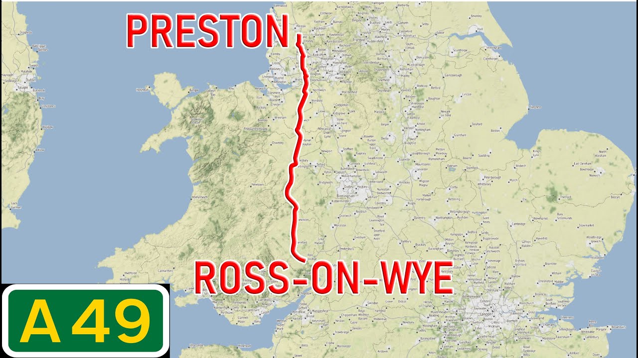 England Road Tours - A49 Preston to Ross on Wye - YouTube