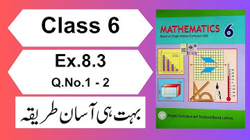 Ex.8.3 Q.No.1-2 Class 6 Math New Book Chapter 8 | Class 6 Maths Unit 8 Exercise 8.3 PCTB