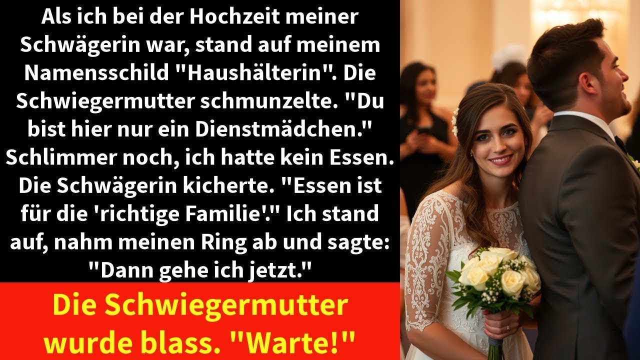 Als ich bei der Hochzeit meiner Schwägerin war, stand auf meinem Namensschild  Haushälterin