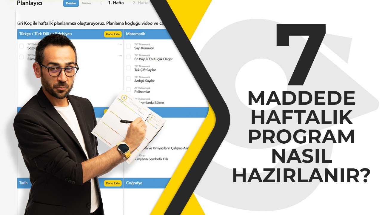 2026 YKS NAVİGASYONU- 2 ''YKS Haftalık Plan/Program Nasıl Yapılır ? - Örnek Plan'''