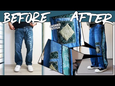 DIY | Custom Tapestry Sashiko Zip Up Baggy Denim | JULIUS