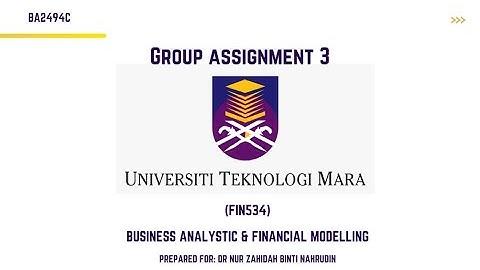 FIN534 ( Group Assignment 3) video presentation (BA2494C)