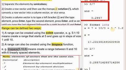 Creating vector in three different ways in matlab. Range assigning [Lecture-9/part-1/section-A]