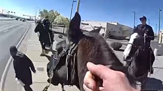 Albuquerque Police Officers Chase Shoplifting Suspect on Horseback