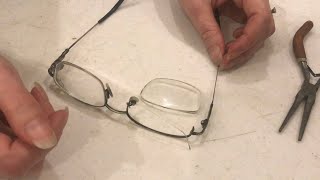 FIXING rimless glasses with fishing line