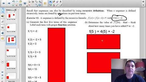 Common Core Algebra 2 NY Unit 5 Lesson 1 Sequences