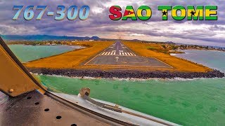 Pilotsview Boeing 767 into SAO TOME