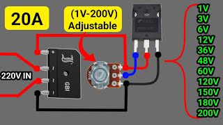Make Simple 220V TO 3V/6V/12V/24V/48V/60V/120V/150V/180V/200V Adjustable Voltage Regulator Circuit