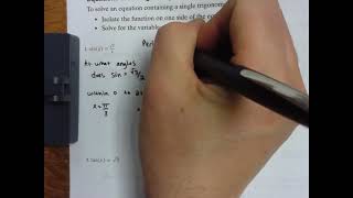 3/23 Solving Trig Equations Part 1
