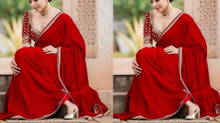 Red Sarees / Plain red sarees / red saree embroidered blouse || Kohinoor Collection