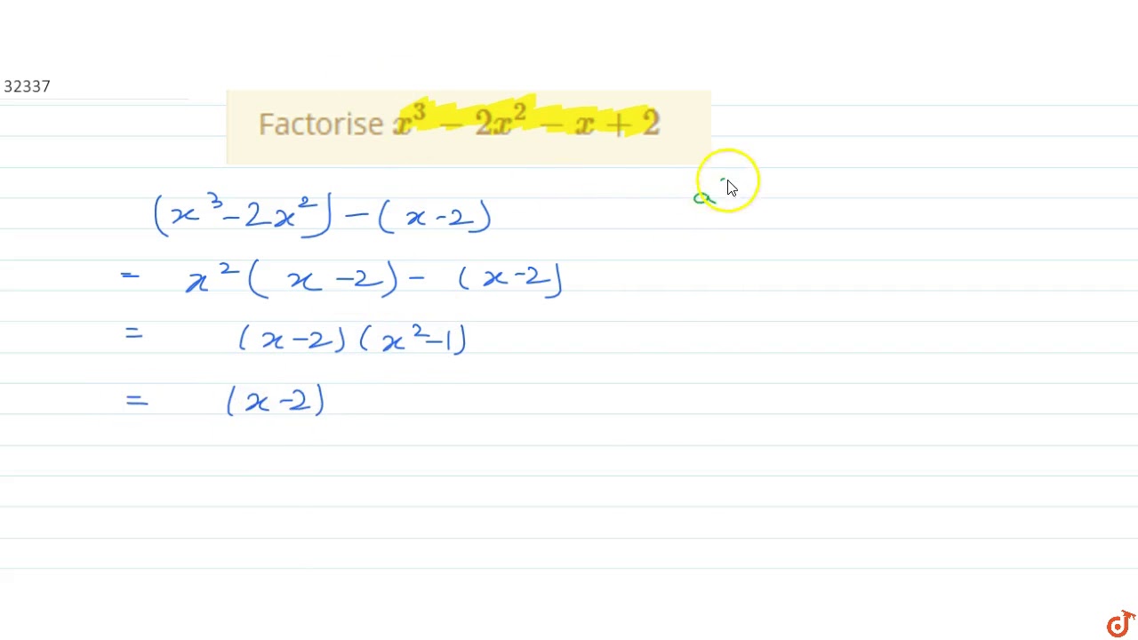 Factorise X 3 2x 2 X 2 Youtube