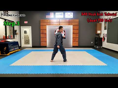 540 Spin hook Kick Taekwondo (Cheat 720 Kick) Tutorial