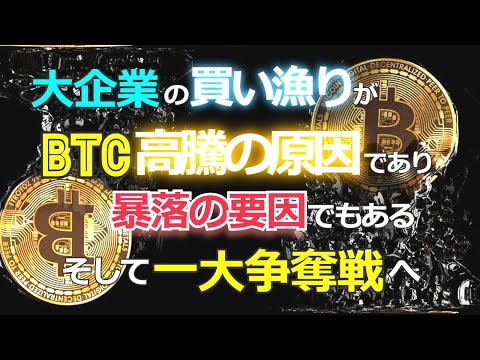 【ビットコイン一大争奪戦へ】大企業による買い漁りが高騰の原因であり、暴落の要因でもある