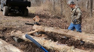 Cedar Log Rustic Landscape  Bridge Complete Build