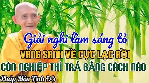 GIẢI NGHI : VÃNG SANH VỀ CỰC LẠC RỒI NHƯNG CÒN NGHIỆP THÌ TRẢ BẰNG CÁCH NÀO - HT THÍCH GIÁC KHANG