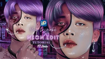 Tutorial1: (Beginner)Neon edit || IBISPAINTX|| Ft:JIMIN || making face mask
