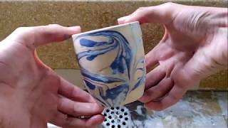 Glazing: marbling with shaving foam