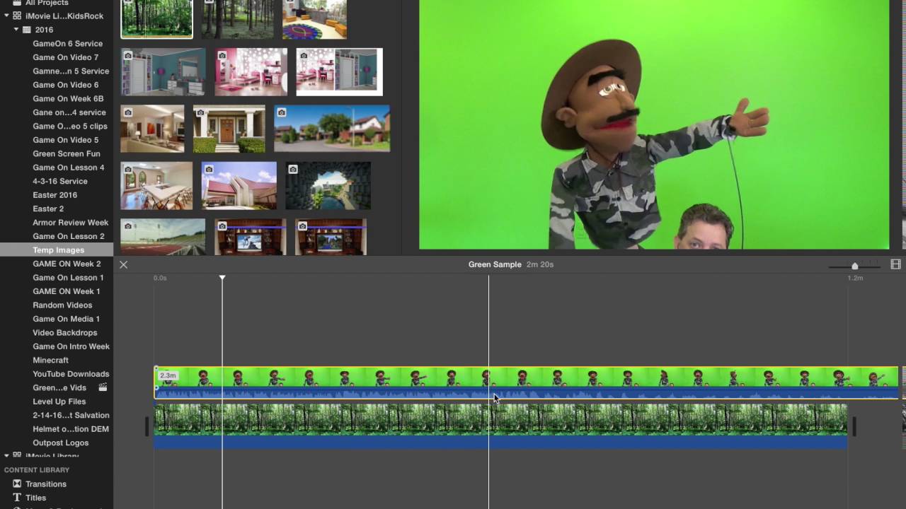 how to add a green screen on imovie