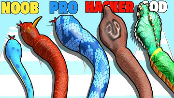 Snake Evolution Run 3D All Level Gameplay NOOB vs PRO vs PRO vs GOD Walkthrough Android/ios