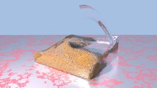 Water Pouring onto Particles of Differing Density