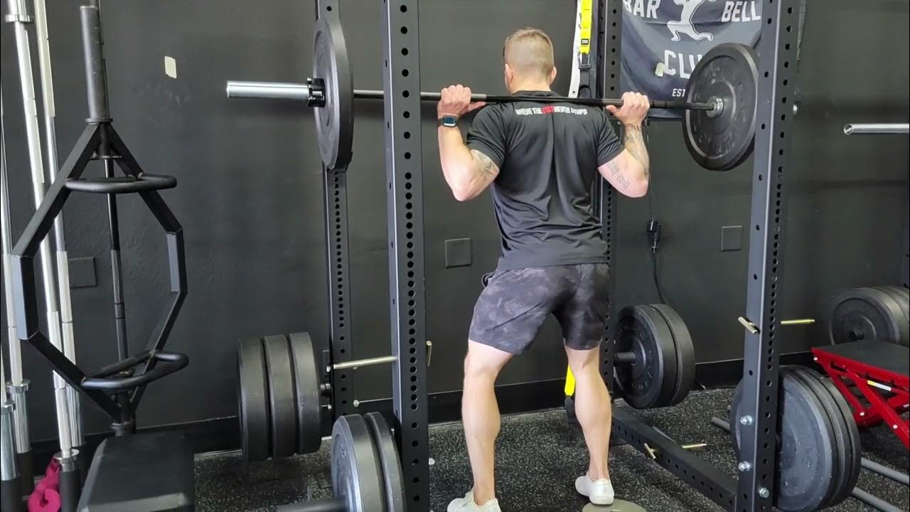 Heels Elevated Barbell Back Squats YouTube