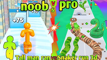Extreme enjoyable Tall Man Run VS Snake Run - noob vs pro vs hacker vs got | tall man run game play
