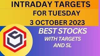 Intraday Stocks for Tuesday 3 October/ Intraday stocks for Tomorrow Intraday Stocks for beginners